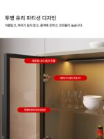 이탈리아 미니멀리스트 다기능 와인 캐비닛 페인트 벽장 캐비닛 견고한 나무 거실 사이드 캐비닛 식사 사이드 하이 앤 로우 티 캐비닛 - 이미지 5