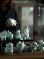 경덕진 십이지신 장식품 세라믹 귀여운 데스크탑 오피스 크리에이티브 장식품 출생 연도 선물 십이지신 용
