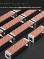 스테인리스 스틸 공원 의자 야외 벤치 정원 더블 롱 스툴 야외 부식 방지 목재 플라스틱 목재 레저 철제 좌석 - 이미지 4