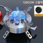 야외 스토브 휴대용 5구 버너 스토브 4-6인용 세트 피크닉 캠핑 방풍 스토브 헤드 캠핑 장비 부탄 가스 스토브 - 이미지 2