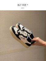 첫 번째 레이어 소가죽 정품 가죽 통기성 흰색 신발 여성 2024 새로운 봄과 가을 캐주얼 스포츠 신발 여성 두꺼운 밑창 여성 스니커즈 - 이미지 4