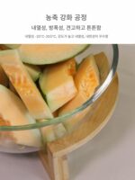 대형 유리 분지 과일 그릇 대나무 나무 프레임 높은 발 야채 샐러드 뷔페 차가운 접시 디스플레이 플레이트 상업용 주방 도구 - 이미지 4