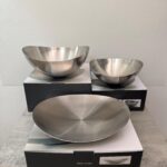 독일 INOX 과일 접시 세트 18/10 스테인리스 스틸 닦은 유럽 스타일 심플한 스타일 이사 선물 개인용 - 이미지 2