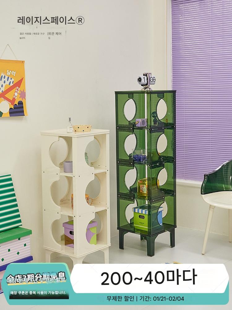 main_716997318260_0-1 Lazy Space Nordic 아크릴 선반 소형 바닥 수납 캐비닛 심플 투명 다층 디스플레이 랙 - 이미지 1