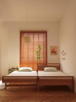 야잔 어린이용 보이지 않는 풀아웃 침대 체리 나무 2중 레이어 조합 확장된 접합 침대 모든 단단한 나무 일본식 접이식 카트 - 이미지 2