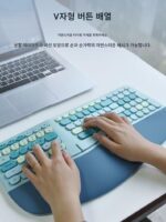 mofii Sky Hand 인체공학적 가죽 핸드 레스트 무선 키보드 마우스 세트 데스크탑 노트북 사무실 - 이미지 5