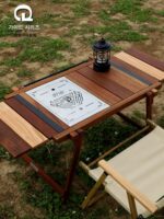 TNR 조인트 야외 캠핑 테이블 티크 테이블 셀프 드라이빙 피크닉 피크닉 테이블 폴딩 솔리드 우드 IGT 캠핑 테이블