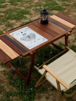 TNR 조인트 야외 캠핑 테이블 티크 테이블 셀프 드라이빙 피크닉 피크닉 테이블 폴딩 솔리드 우드 IGT 캠핑 테이블 - 이미지 2