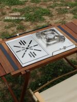 TNR 조인트 야외 캠핑 테이블 티크 테이블 셀프 드라이빙 피크닉 피크닉 테이블 폴딩 솔리드 우드 IGT 캠핑 테이블 - 이미지 4