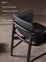 안장 가죽 재나무 식탁 의자 고급 커피숍 협상 구역 레저 의자 모던 심플 디자이너 샘플 - 이미지 3