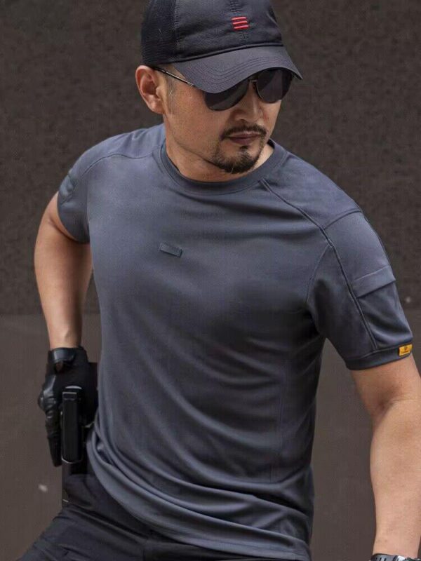 여름 야외 스포츠 라운드넥 느슨한 전술 반팔 특수 부대 군사 팬 반팔 CLMAX 속건 티셔츠 남성