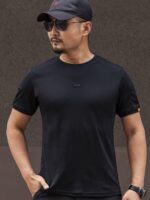 여름 야외 스포츠 라운드넥 느슨한 전술 반팔 특수 부대 군사 팬 반팔 CLMAX 속건 티셔츠 남성 - 이미지 2