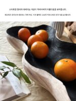 와비사비 스타일 통나무 과일 접시 견고한 나무 과일 접시 간식 말린 과일 접시 나무 너트 접시 장식용 접시 복고풍 장식품 - 이미지 3