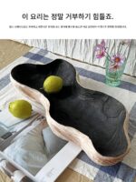 와비사비 스타일 통나무 과일 접시 견고한 나무 과일 접시 간식 말린 과일 접시 나무 너트 접시 장식용 접시 복고풍 장식품 - 이미지 5