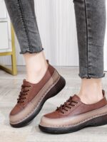 152603 상단 레이어 소가죽 순수 핸드메이드 고무 미끄럼 방지 부드러운 바닥 부드러운 표면 둥근 머리 깊은 입구 레이스 없음 레트로 캐주얼 신발 - 이미지 2