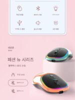 무선 블루투스 듀얼모드 마우스 타입-C 충전 무음 버튼 핑크 걸스 오피스 노트북 데스크탑 - 이미지 5
