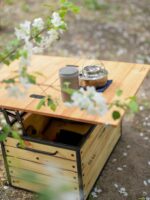 7색 게상 야외 캠핑 피크닉 나무 테이블 차량 보관함 다기능 대용량 주방 보관함 - 이미지 3