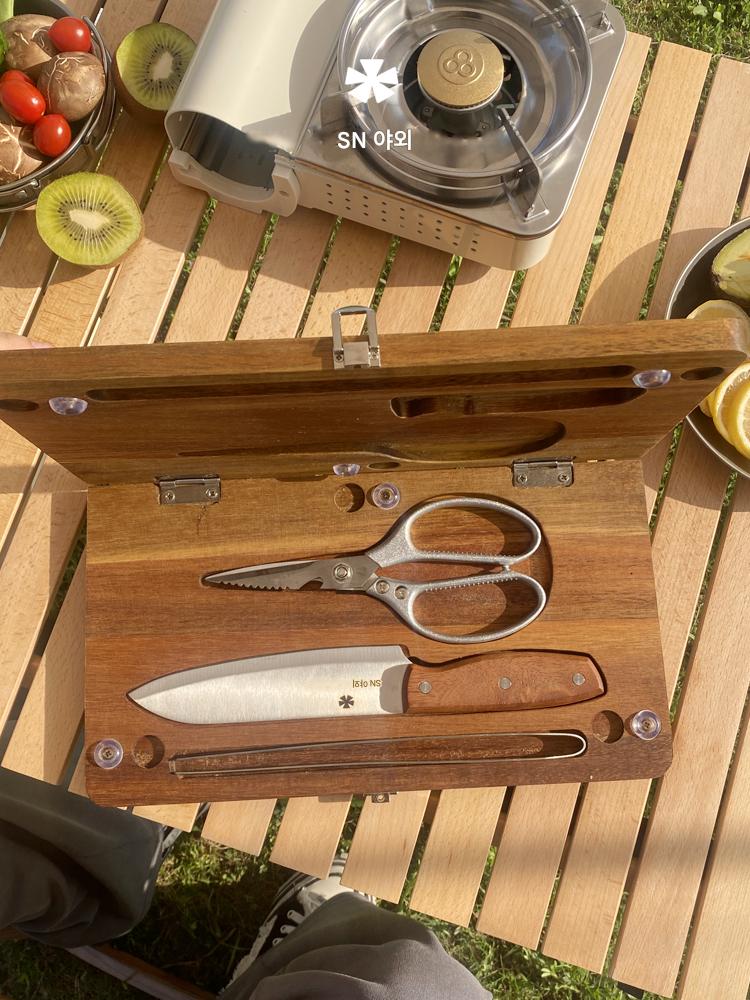 main_722006390230_0-1 sn 아웃도어 캠핑 피크닉 올인원 아웃도어 나이프 세트 휴대용 접이식 도마 도마 주방용품 세트 - 이미지 1