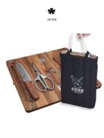 sn 아웃도어 캠핑 피크닉 올인원 아웃도어 나이프 세트 휴대용 접이식 도마 도마 주방용품 세트 - 이미지 5