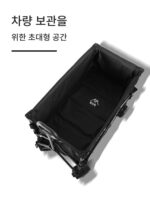 산악 고객 야외 캠핑카 접이식 휴대용 2층 노점 야시장 카트 범용 휠 검정 장비 - 이미지 4