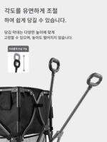 산악 고객 야외 캠핑카 접이식 휴대용 2층 노점 야시장 카트 범용 휠 검정 장비 - 이미지 5