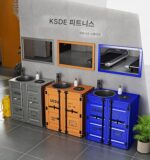 산업 스타일 크리에이티브 컨테이너 레트로 바 개성 세면대 통합형 바닥형 컬러 상업용 세면대 캐비닛 - 이미지 3