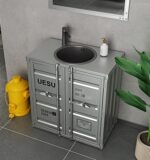 산업 스타일 크리에이티브 컨테이너 레트로 바 개성 세면대 통합형 바닥형 컬러 상업용 세면대 캐비닛 - 이미지 4