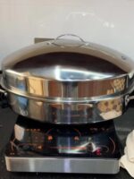 46CM 생선찜 유물 두껍게 확대된 타원형 찜통 수프 냄비 찜닭, 오리, 거위, 해산물 찜 그리드 가스 유도 조리기 - 이미지 4