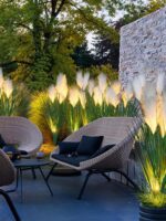 야외 리드 램프 태양열 정원 조경 장식 램프 방수 정원 조명 프로젝트 빛나는 정원 잔디 램프