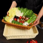 샤브샤브 반찬 직사각형 냄비 바베큐 레스토랑 채식 버킷 건강 야채 버섯 플래터 식기 상추 접시 - 이미지 2