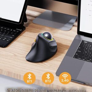 새로운 트랙볼 마우스 3모드 무선 오피스 블루투스 무소음 마우스 인체공학적 수직 도면 CAD 마우스