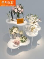 꽃집 꽃 진열대 페인트 진열대 타이중 섬 물 테이블 조합 꽃꽂이 그물 빨간 꽃꽂이 분위기 진열대