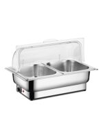 스테인리스 스틸 뷔페 스토브 전기 가열 뷔페 스토브 가시성 투명 플립 단열 스토브 호텔 식당 단열 식사 냄비 - 이미지 5