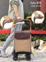 범용 바퀴가 달린 노인용 쇼핑 카트, 가볍고 휴대하기 편리한 짐, 난간, 트롤리 케이스, 가정용 브레이크 및 보행 보조기 - 이미지 3