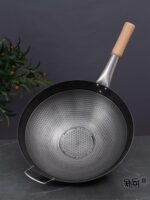 스테인레스 스틸 냄비 가정용 철 냄비 가스 스토브 특수 노스틱 팬 둥근 바닥 프라이팬 상업용 대형 냄비 대형 - 이미지 2