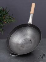 스테인레스 스틸 냄비 가정용 철 냄비 가스 스토브 특수 노스틱 팬 둥근 바닥 프라이팬 상업용 대형 냄비 대형 - 이미지 3