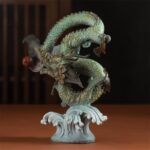 황동 5발톱 황금 용 청룡 조디악 용과 봉황 물 장식 마스코트 거실 현관 홈 오피스 장식 - 이미지 3