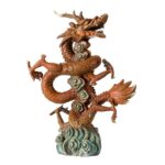 황동 5발톱 황금 용 청룡 조디악 용과 봉황 물 장식 마스코트 거실 현관 홈 오피스 장식 - 이미지 5