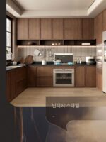 글로벌 전체 주택 맞춤형 스켈레톤 라인 레트로 중세 스타일 오픈 소형 아파트 전체 주방 캐비닛 맞춤형 가구 - 이미지 2