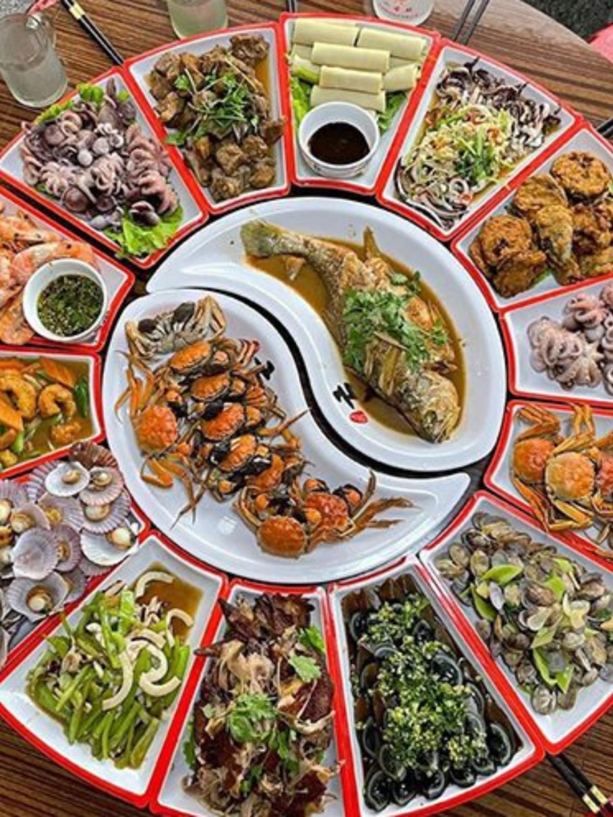 main_725744574175_0-1 인터넷 셀럽 원형 테이블 접시 세트 새해맞이 모임 식기 크리에이티브 홈 플래터 조합 호텔 식사 부채꼴 플래터 - 이미지 1