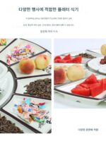 인터넷 셀럽 원형 테이블 접시 세트 새해맞이 모임 식기 크리에이티브 홈 플래터 조합 호텔 식사 부채꼴 플래터 - 이미지 3