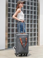 쇼핑 카트 소형 카트 가정용 접이식 가벼운 가정용 야채 카트 소형 트레일러 야외 휴대용 접이식 카트 - 이미지 2