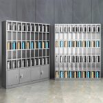 304 스테인리스 스틸 컵 캐비닛 직원 작업장 컵 랙 다중 그리드 도어 공장 컵 랙 티룸 컵 캐비닛 - 이미지 4