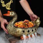 특별요리, 인터넷 셀러브리티 황금닭, 오리, 거위, 소 모양, 드라이아이스 알코올 겸용 식기, 농가호텔, 창의적인 접시 배열 - 이미지 2