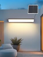 태양열 안뜰 야외 방수 게이트 빌라 벽 긴 스트립 조명 테라스 천막 유도 조명 벽등 - 이미지 4