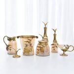 수입 유럽 고급 라이트 럭셔리 골드 및 실버 구리 가지와 잎 유리 보관 항아리 장식품 모델 룸 거실 침실 장식