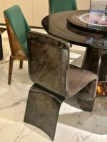 베르사체 식탁] 베르사체 이탈리안 라이트 럭셔리 솔리드 우드 라운드 테이블과 의자 하이엔드 다이닝 바이빙 동일 스타일 샤오홍수 - 이미지 4