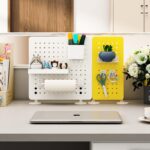 수직 천공보드 책상 선반 데스크탑 수납 공간 활용 아티팩트 책상 수납 책장 마무리 선반 - 이미지 5