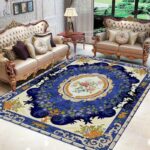 유럽 ​​스타일 거실 카펫 바닥 매트 침실 풀커버 룸 홈 침대 옆 담요 먼지 방지 미국 소파 커피 테이블 매트 맞춤형 - 이미지 3