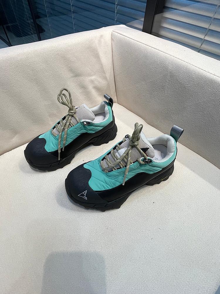 main_728195614242_0-1 패션 컬러 매칭 라운드 헤드 하이킹화 2024 신상품 한국 두꺼운 바닥 높이 조절 캐주얼 스포츠화 올매치 아빠화 여성용 - 이미지 1